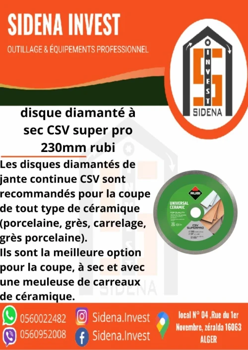 disque diamanté à sec csv super pro 230 mm RUBI