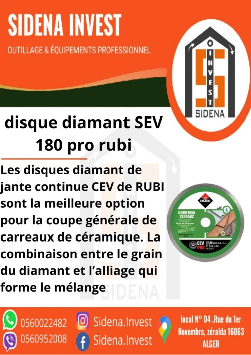 disque diamant SEV 180 PRO RUBI