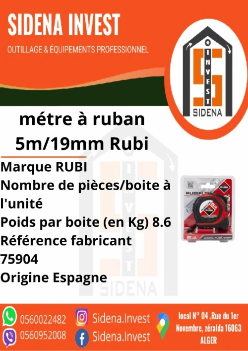 Mètre à ruban  5m x 19mm RUBI