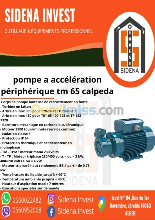 Pompe  à accélération périphérique Calpeda tm 65