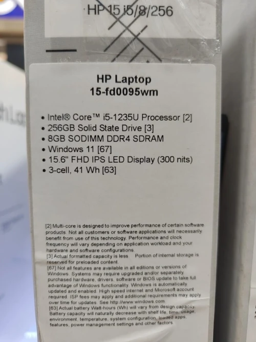 HP laptop 15 i5-1235U 256GB 8GB