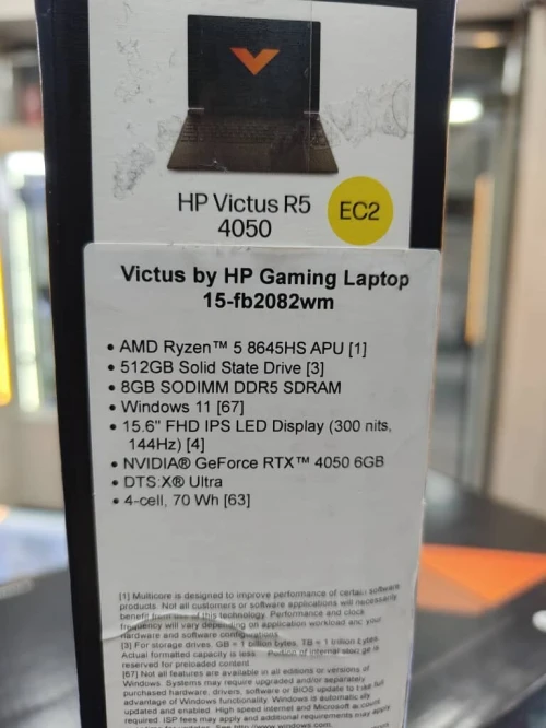 HP VICTUS GAMING 15 AMD Ryzen 5 8645HS 512GB 8GB RTX 4050 6GB 