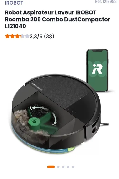 Aspirateur laveur IROBOT Roomba 205 combo Dustcompactor