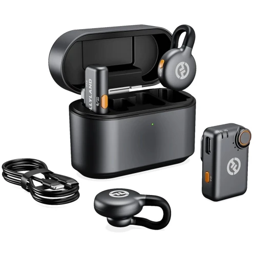  Microphone cravate sans fil Hollyland Lark M2S Combo récepteur caméra + récepteur USB-C + câble Li