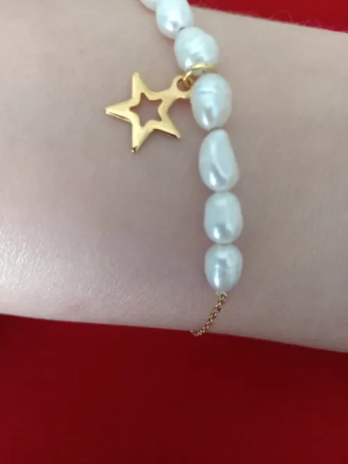 Bracelet en perles de culture 🦪 et acier inoxydable
