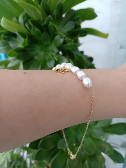 Bracelet en perles de culture 🦪 et acier inoxydable