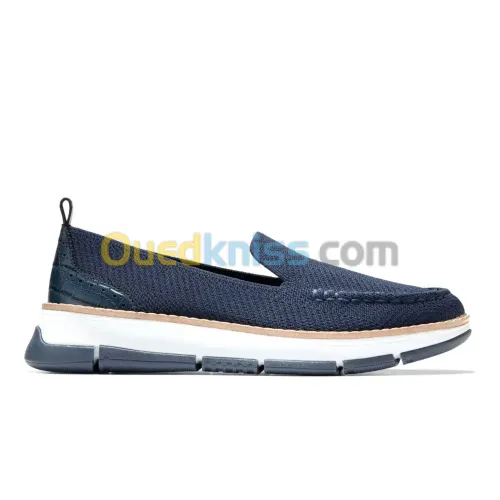 Zerogrand Revel Stitchlite Venetians Navy Blazer Knit Croc Print White