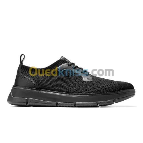 Zerogrand Revel Stitchlite Oxfords Black Knit Leather Black