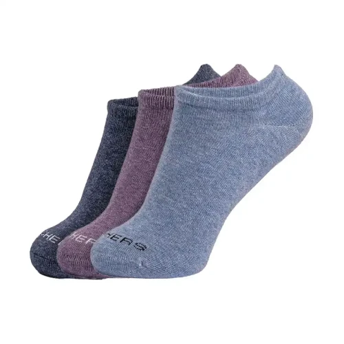 3Pk Women Non Terry No Show Purple