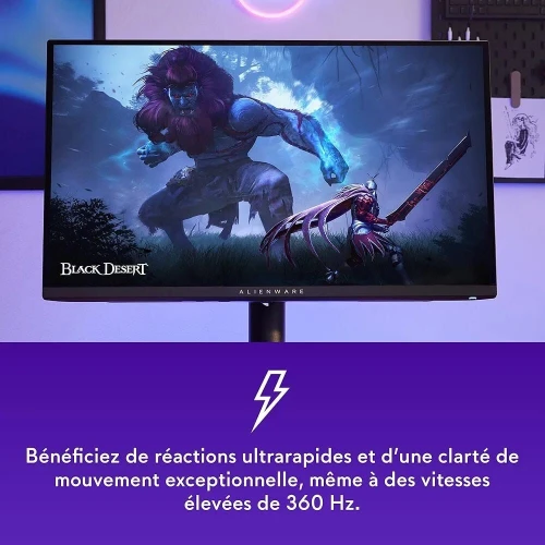 Alienware AW2725DF 27" QHD (2560x1440) Écran PC Gaming, 360Hz, QD OLED, 0.03ms, AMD FreeSync Premium Pro, 99.3% DCI-P3, HDR400, USB-C, 2X DisplayPort, HDMI, 4X USB
