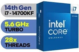 INTEL CORE i7-14700KF - FCLGA1700 - 20 COEURS - 33Mo CACHE - TO 5.60 GHZ - 253 W