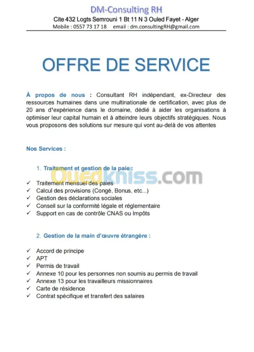 Consultant RH - Paie - recrutement - Social