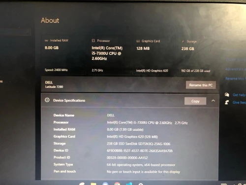 Dell Latitude 7280 , 12"