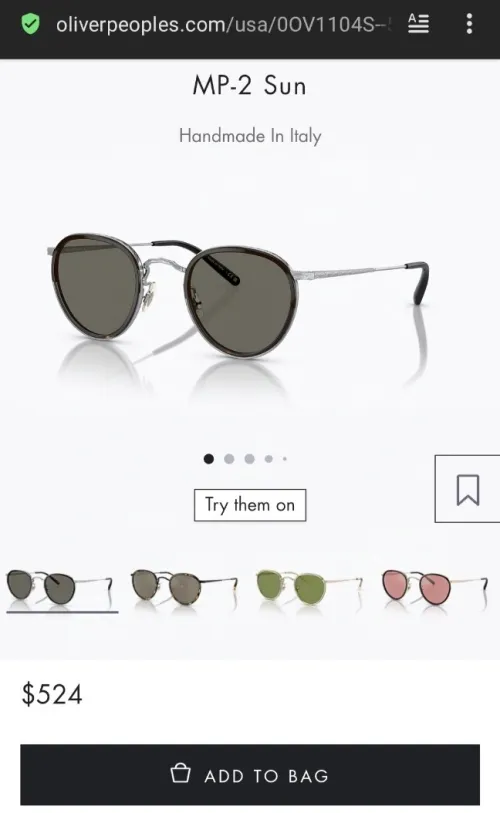 Oliver peoples MP-2 Sun