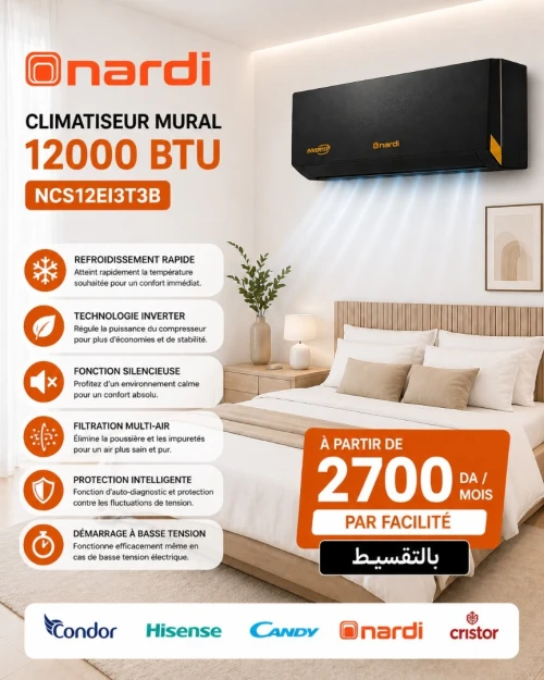 Climatiseur Nardi Smart Inverter Tropical Noir 15000 BTU