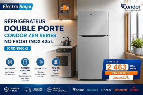 Réfrigérateur Double Porte Condor ZEN Series No Frost Inox