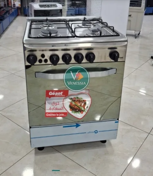 Cuisinière 4 Feux Inox Géant Italiano Ventiler