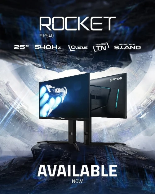 Ecran Gaming Matos Rocket 25", 540Hz, 0,2ms, Ajustable Stand
