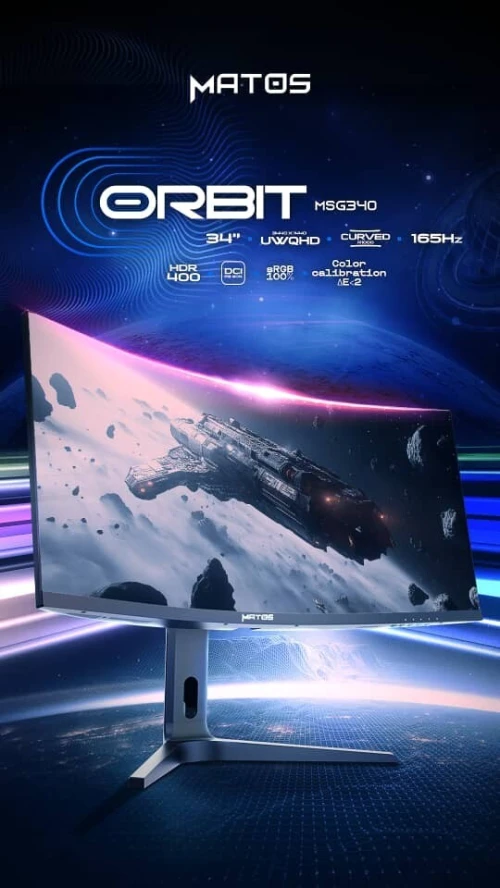 Ecran Gaming Matos 34" Orbit MSG340 1650Hz 1MS Ultrawide Fast VA CURVED R1000