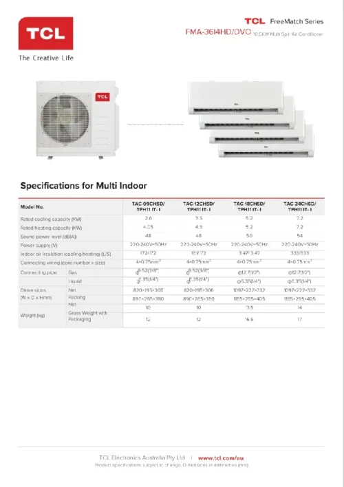Multi split mural TCL Pack F3