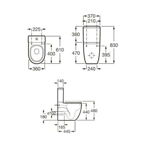 Cuvette Roca apposé meridian