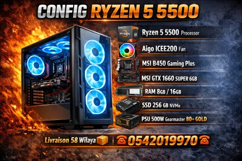 Config pc ryzen 5 5500 Msi gtx 1660 SUPER 6gb