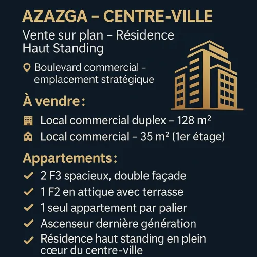 Vente Appartement F2 F3 Tizi Ouzou Azazga