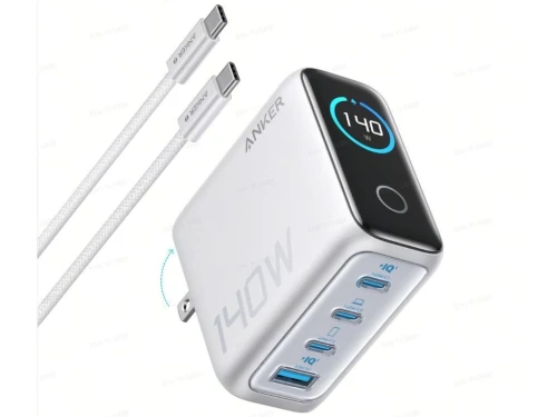 Chargeur Anker Zolo 140W, 4 Ports, PD 3.1 Avec Câble USB-C Avec Smart Display