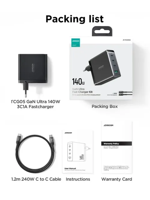 JOYROM GaN Ultra JR-TCG05 140W 3C1A Fast Charger UK
