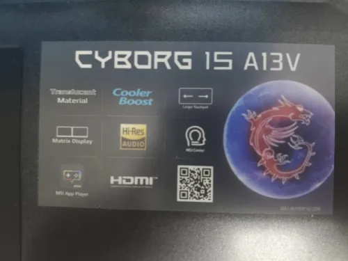 MSI CYBORG 15 A13VE / INTEL CORE I7 13TH / 24GB DDR5 / 1TB SSD / RTX 4050 6GB .