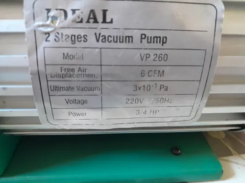 POMPE A VIDE IDEAL 3/4 HP