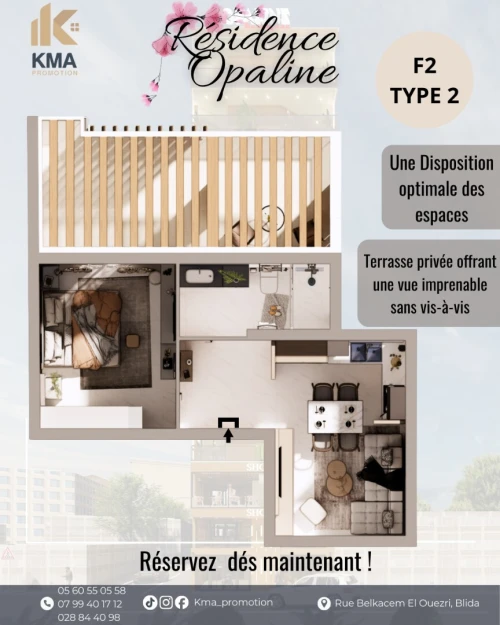 Vente Appartement F2 Blida Ouled yaich