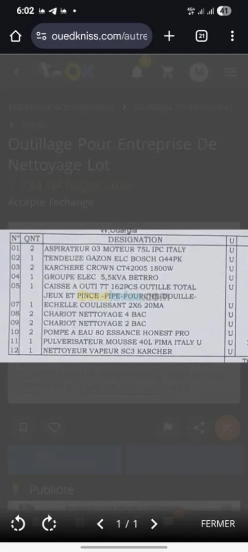 lot outillage nettoyage ماتريال نتوياج جديد