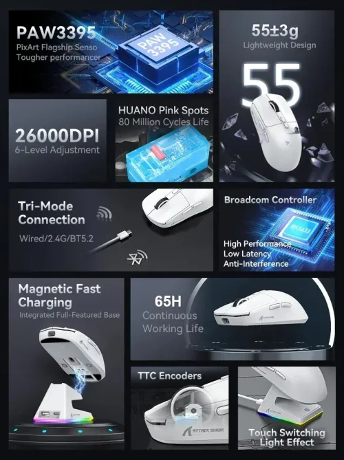 souris Gaming Attack shark sans fils