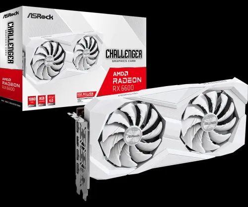 CARTE GRAPHIQUE RX6600 CHALLENGER 8GB WHITE ASRock