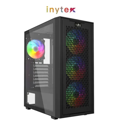 Boitier NOX Fusion NEXUS + 4Pcs Fans RGB Gaming Black