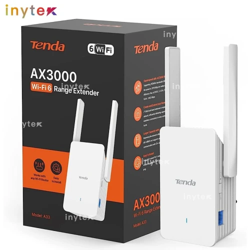Range EXTENDER TENDA A33 AX3000 WIFI 6 2.4GHz GIGABIT 2976Mbps