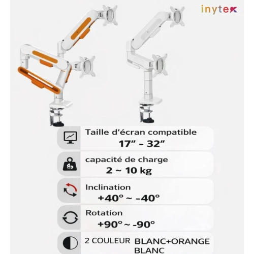 SUPPORT ECRAN DTS05 White / White+Orange