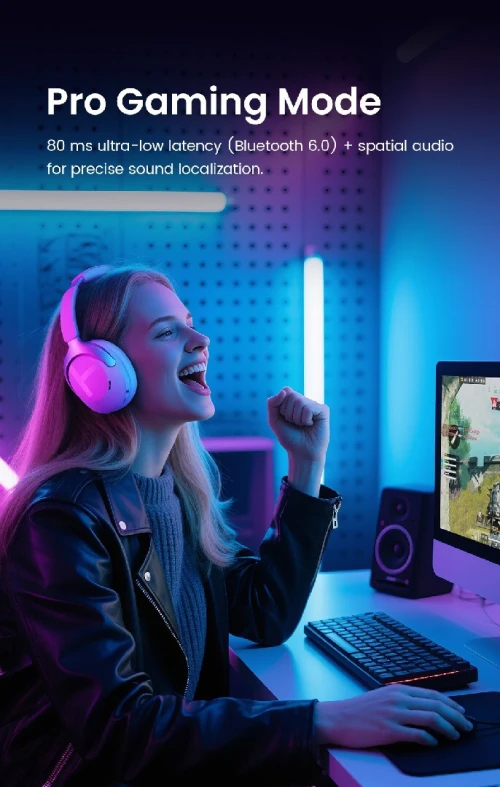HAYLOU S40 ANC Wireless Headphone 50dB Noise Canceling Hi-Res 3D Spatial Audio Earphone with LDAC Bluetooth 6.0 Over Ear Headset