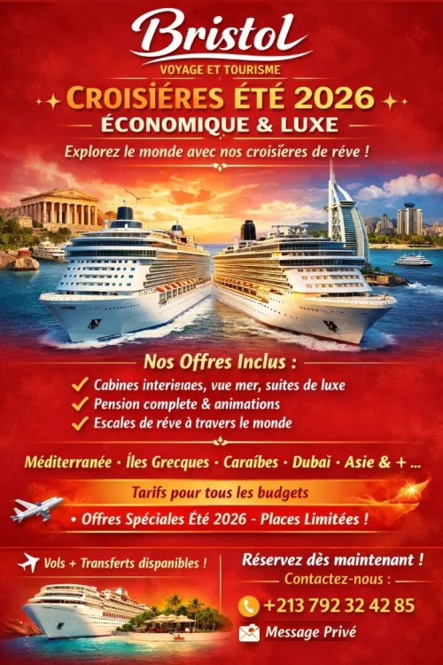 CROISIÈRES ÉTÉ 2026  ÉCONOMIQUE & LUXE