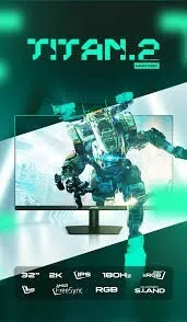 Titan2 MSG32K 32 Pouces Écran 2K 180Hz 1ms IPS Support Réglable