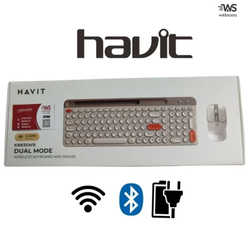 CLAVIER+SOURIS HAVIT KB835WB SANS FIL 2.4GHZ RECHARGABLE