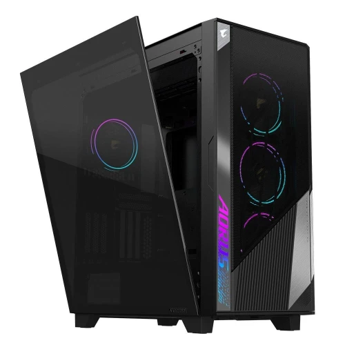AC500 ST GIGABYTE CHASSIS MID TOWER AORUS C500 GLASS NOIR VERRE TREMPE 4MM FULL SIZE 4FANS ARGB PMW AIRFLOW 420 MM RAD USB C + VERTICAL GPU