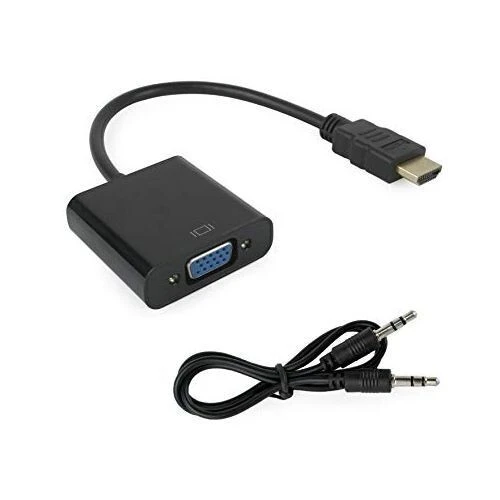 Adaptateur HDMI male vers VGA femelle avec audio pour TV PC projecteur
