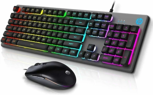 CLAVIER SOURIS HP USB RGB QWERTY KM300F ORIGINALE