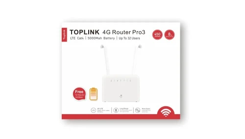 Modem Routeur 4G LTE Toplink Pro3 Batterie 5000mAh, Jusquà 32 Utilisateurs