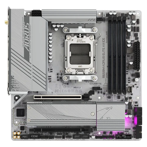Carte Mère Gigabyte B650 AORUS Elite AX ICE AM5 DDR5 PCIe 5.0 WiFi 6E Gaming Haute Performance RGB Ultra Stable pour AMD Ryzen 7000 8000