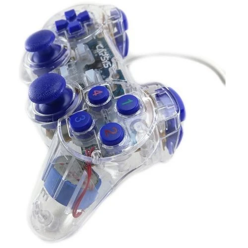 Manette USB Vibrante Transparente CAPSYS GS506 Gaming PC Confort, Vibration & Performance
