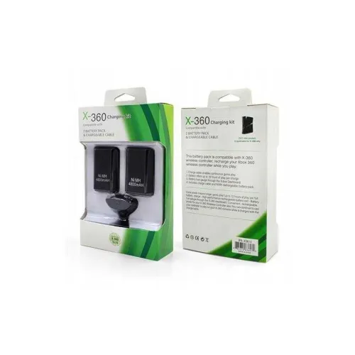 Batterie Rechargeable Double pour Xbox 360 4800 mAh Pack Accu