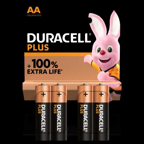 PILES ALKALINES AA 4  100% PLUS D'ENERGIE 
